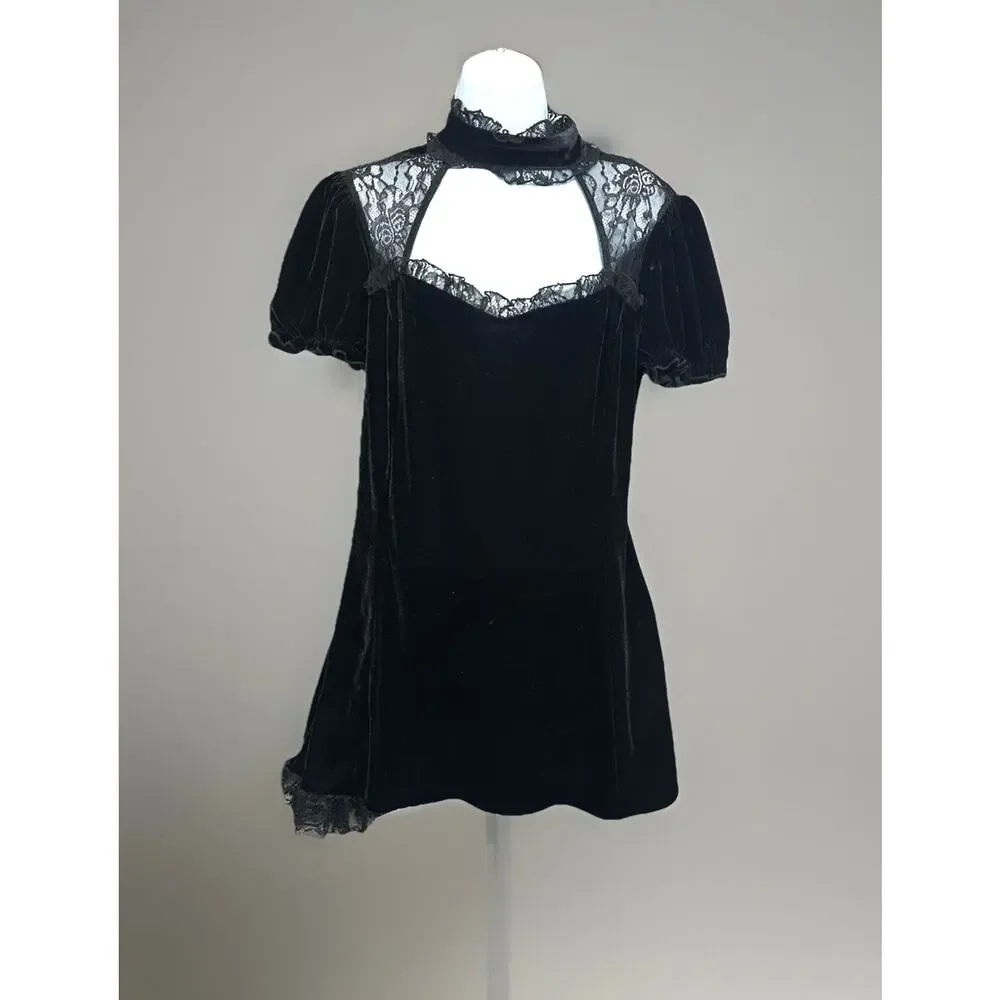 NWT Killstar Dress Sz XL Julienne Punk Goth Princess Cyber Pinup Witchy Velvet - Picture 2 of 16